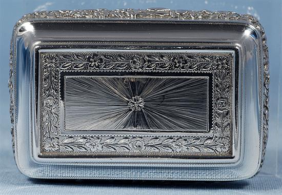 A George III silver table snuff box, by Joseph Wilmore, Length 99mm. Weight: 5.4oz/169grms.